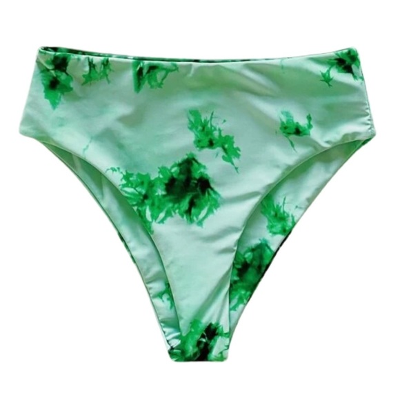 SHEIN | Mint Green Tie Dye High Waisted Bikini Bottoms NEW - Picture 2 of 6